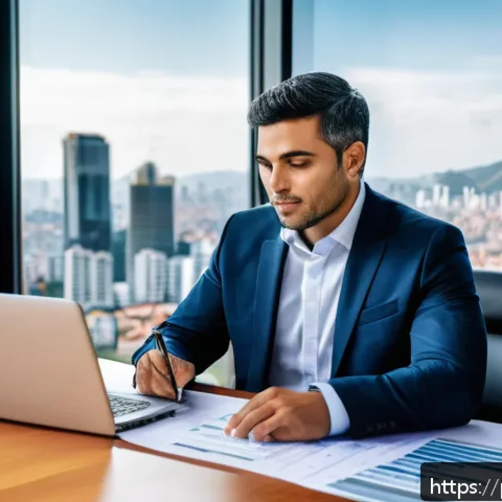 자산관리사가 꼭 알아야 할 법적 지식 - A professional financial asset manager in a modern Brazilian office, wearing business attire, review...